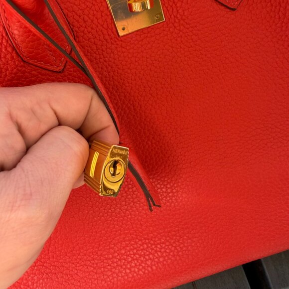 Hermes Birkin 35 Handbag Orange Poppy Togo with Gold Hardware - Picture 7 of 17